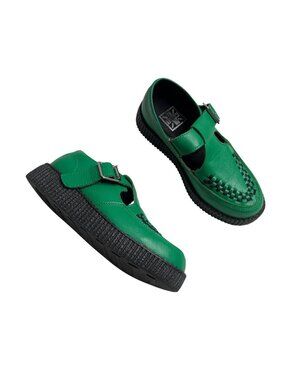 Tuk Green Low Viva Faux Leather Mary Jane Shoes 6 US 4 UK